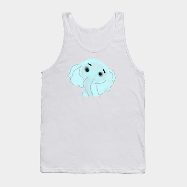 Blue grey baby elephant watercolor art Tank Top by Artistic_st